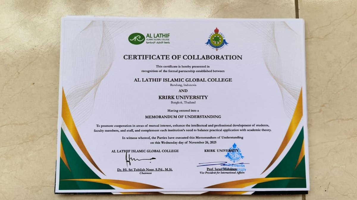 Memorandum of Understanding (MoU) antara Al Lathif Islamic Global College dan Krirk University, Thailand