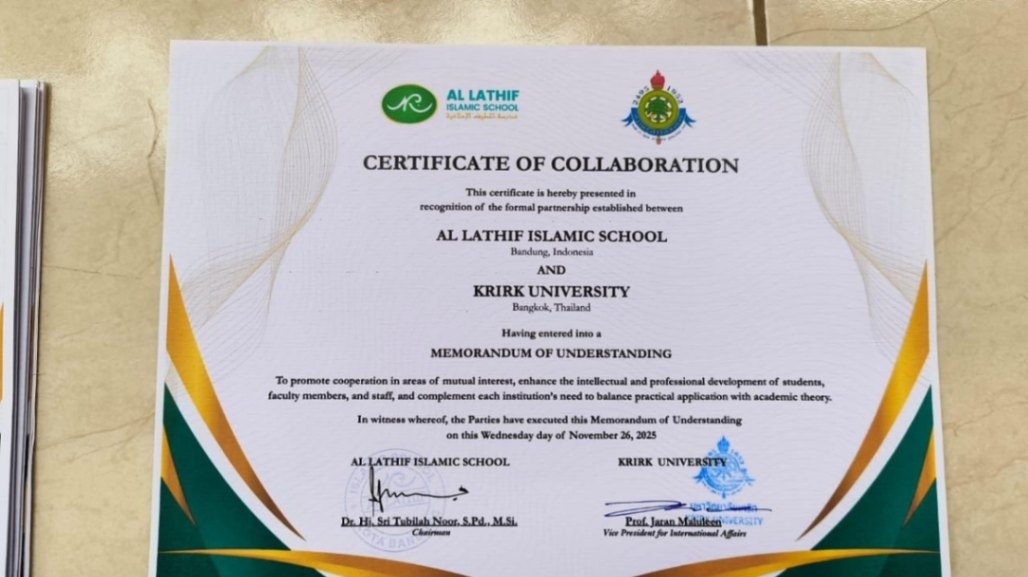 Memorandum of Understanding (MoU) antara Al Lathif Islamic Global College dan Krirk University, Thailand